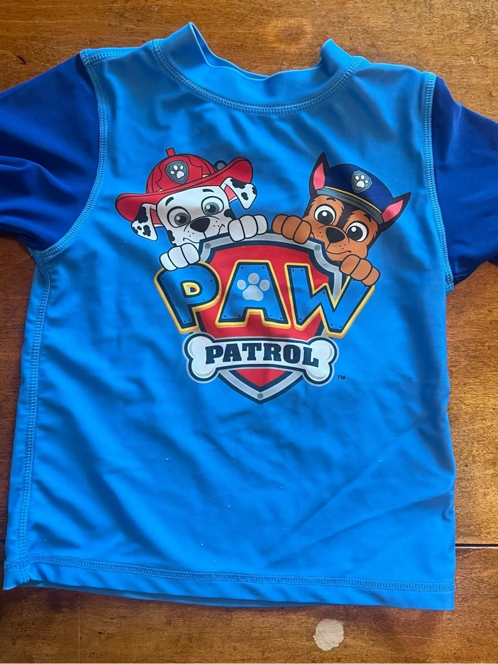 Paw Patrol Rash Guard Swim Set Boys Size 3T Blue Marshall Chase Swim Trunks